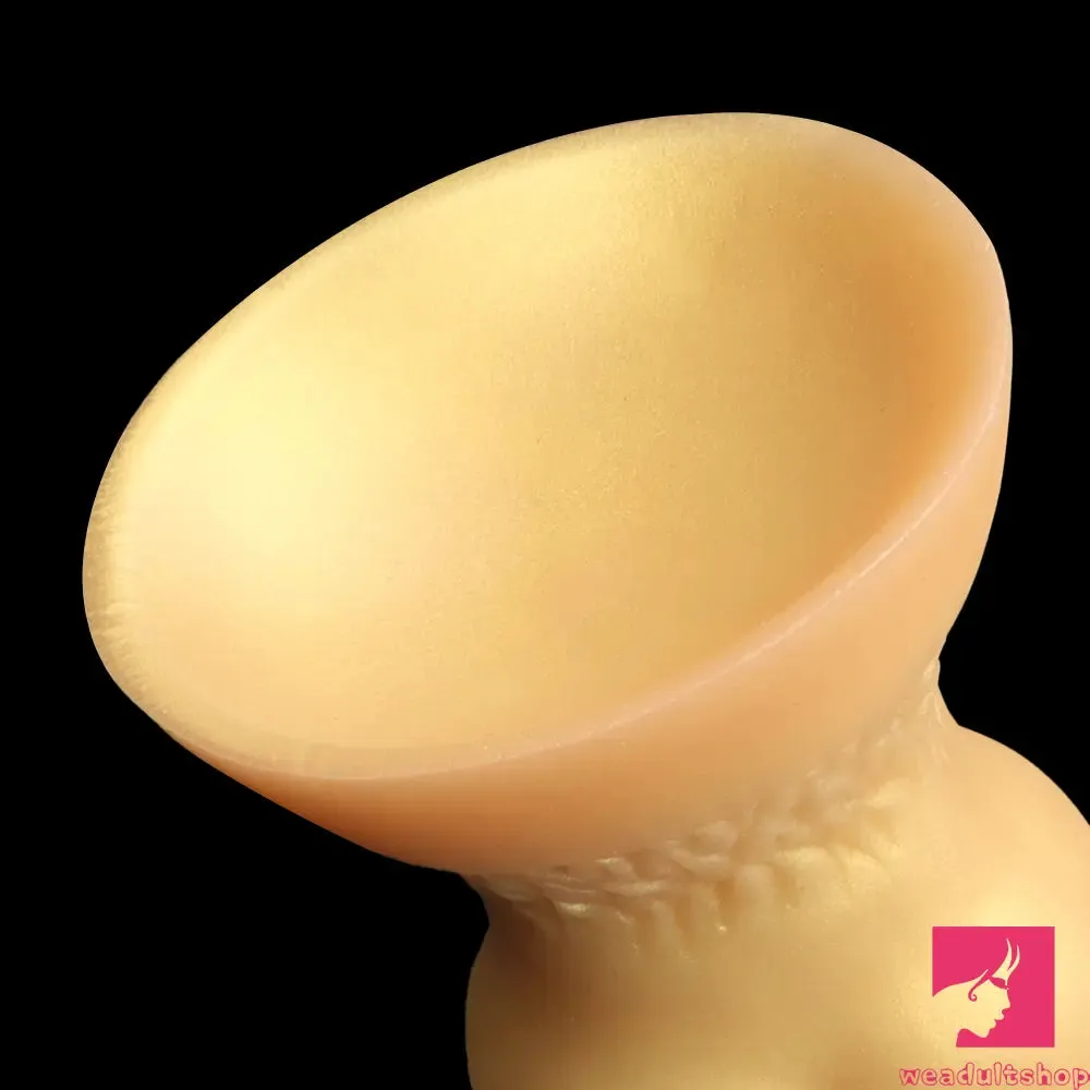 3.81in 7.48in Gold Silicone Soft Small Dog Dildo For Anal Vaginal Toy