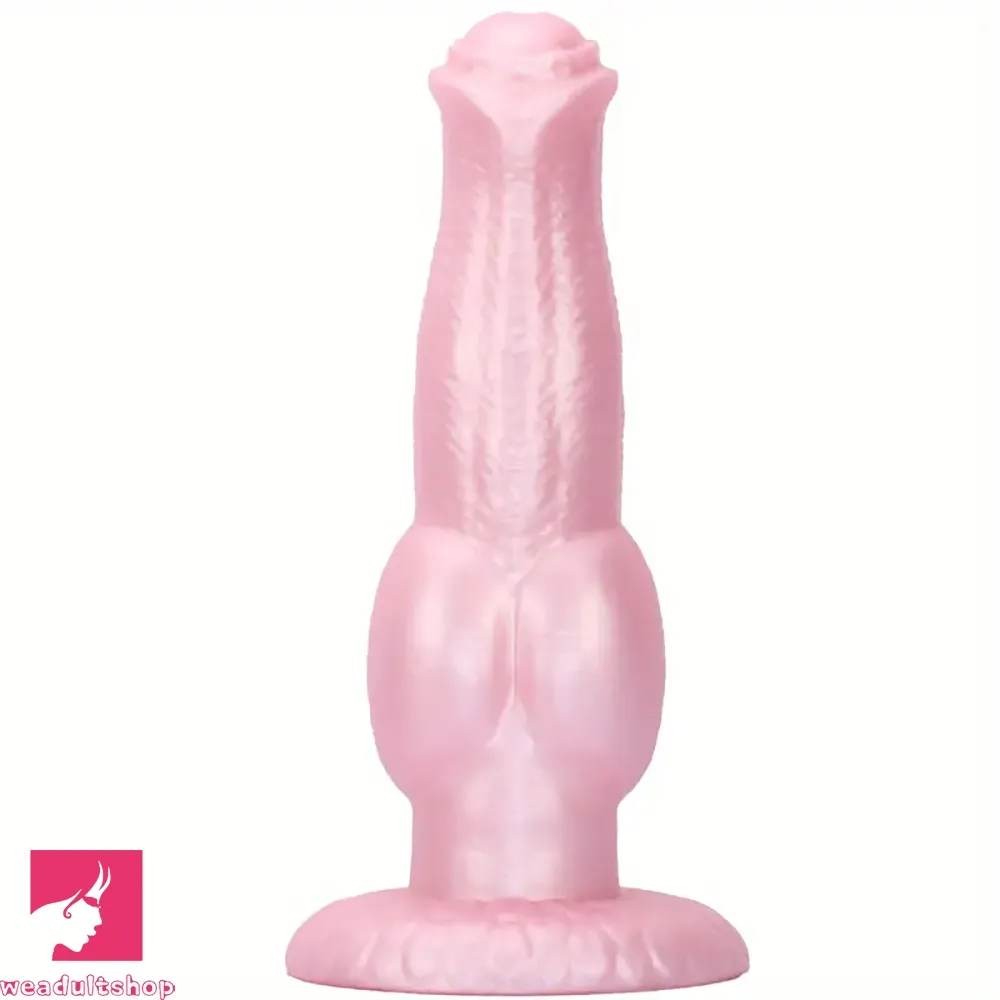 8.77in Soft Silicone Dog Knot Odd Design For Women Cock Dildo