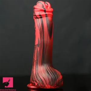 9.96in Big Horse Silicone Realistic Red Black Dildo For Anal Cock Toy