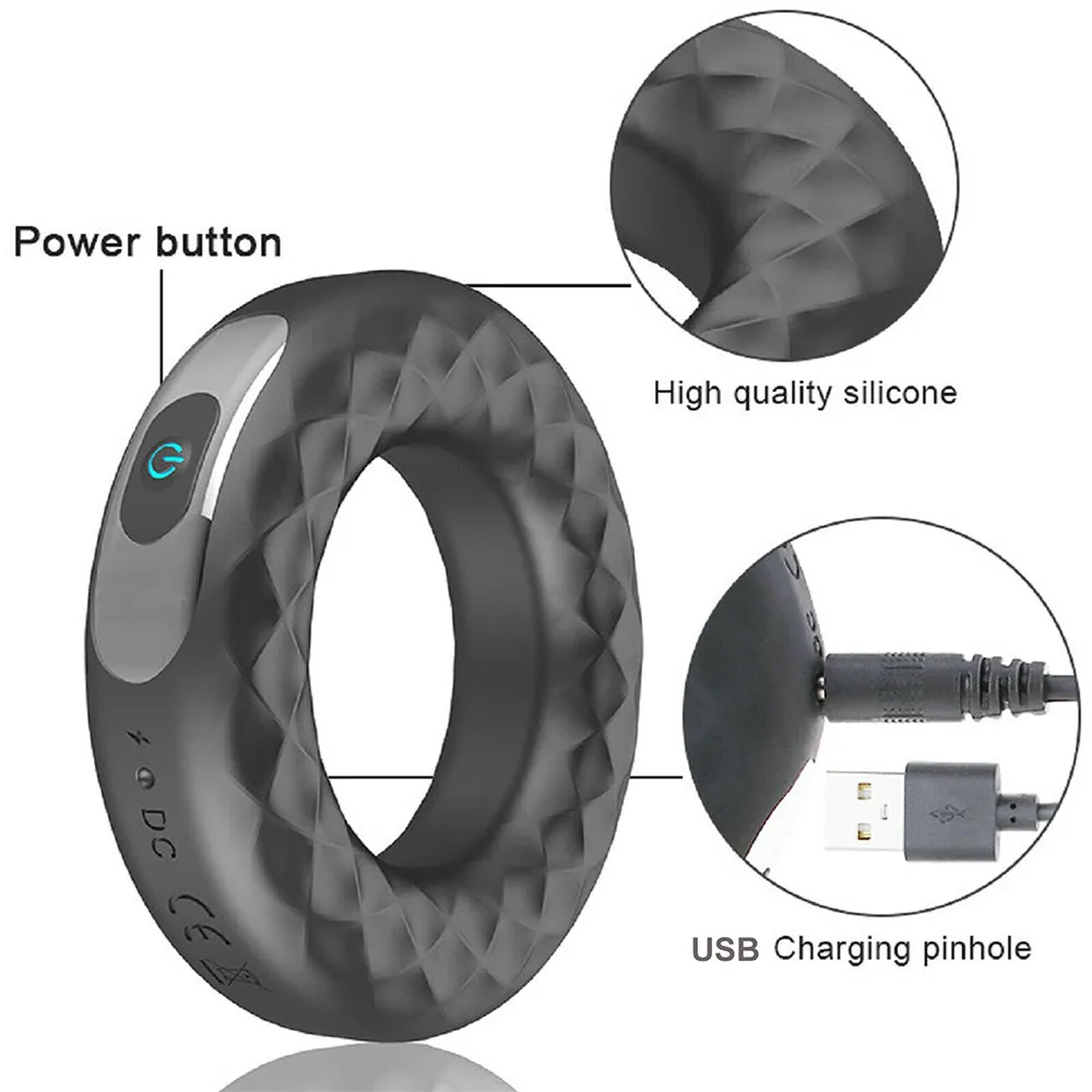 Bebuzzed Zeus Vibrating Cock Ring USB Silicone Couples Penis Ring