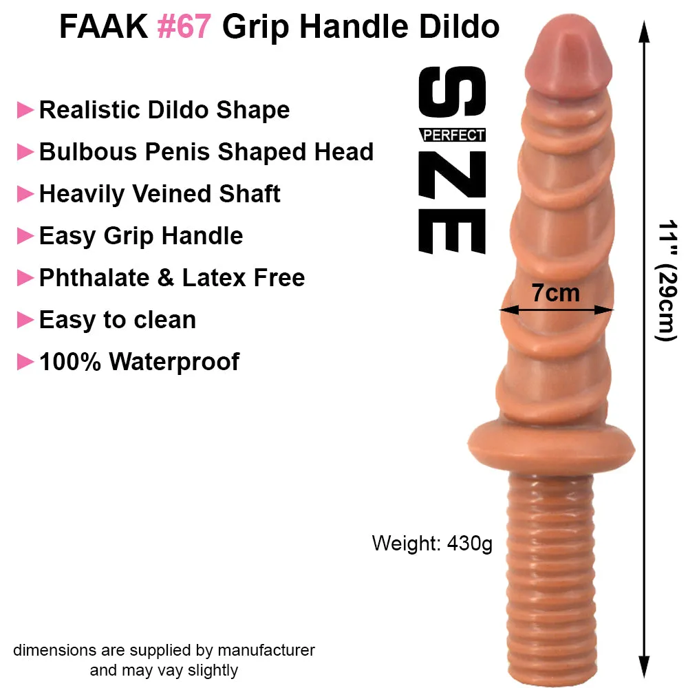 FAAK 11 Thrusting Handle Anal Plug 29cm Veined Dildo Huge Fat Adult Sex Toy