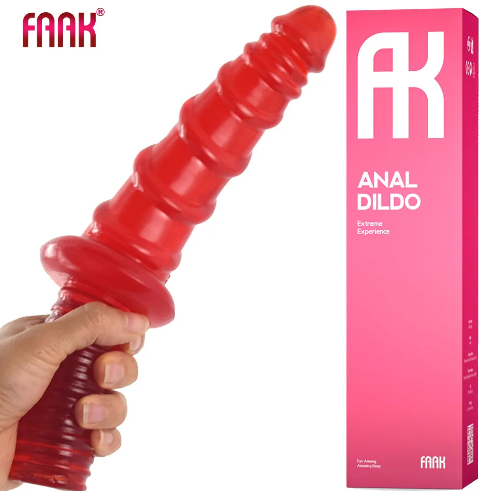 FAAK 11 Thrusting Handle Anal Plug 29cm Veined Dildo Huge Fat Adult Sex Toy