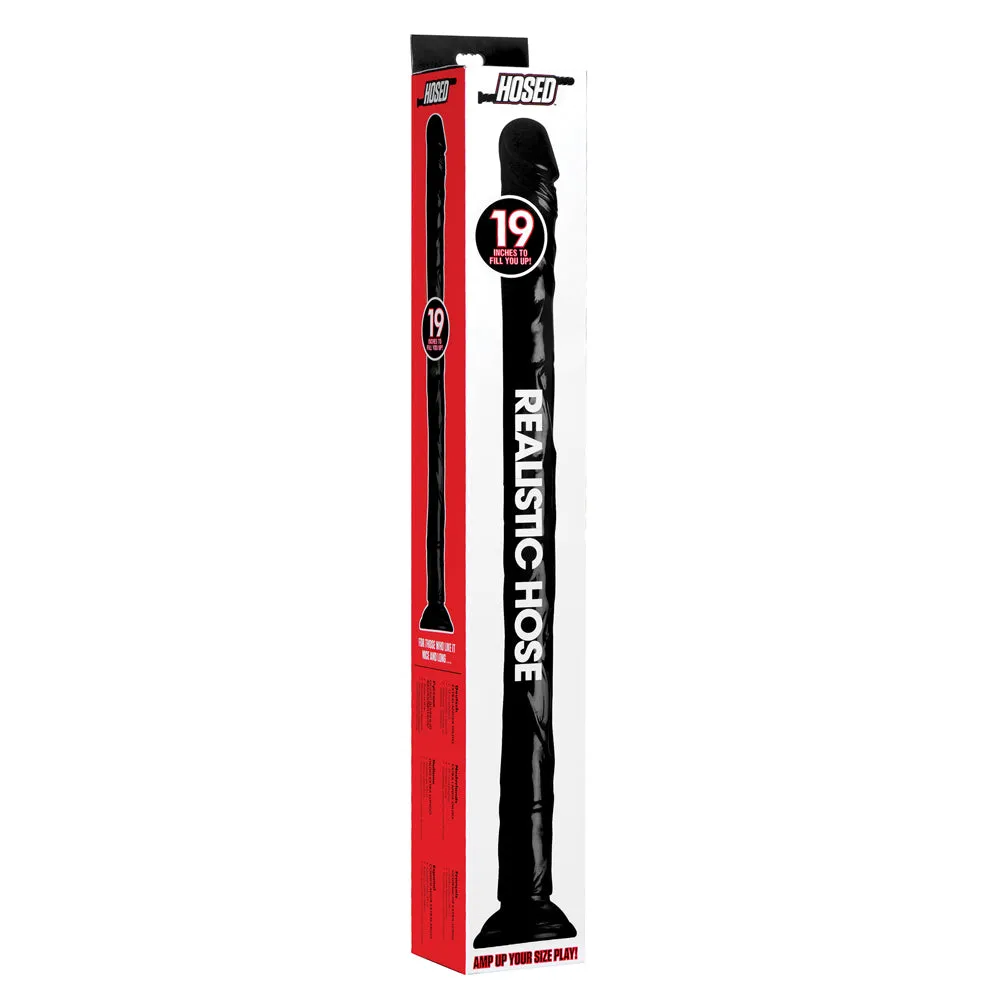Hosed 19 Inches Realistic Anal Dildo Black