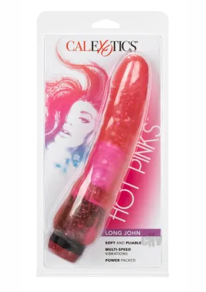 Hot Pinks Curved Jelly Vibrating 8' Dildo