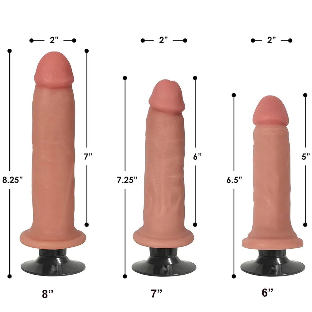 JOCK 8 Vibrating Dong Realistic Dildo Suction Cup Vanilla