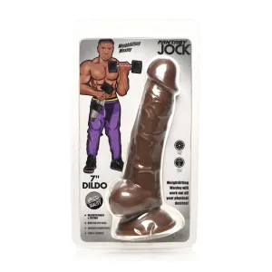 Jock Weightlifting Wesley 7'' Dildo With Balls Dark