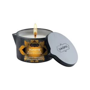 Lumânare pentru masaj KAMASUTRA Ignite Coconut Pineapple. cu unt de shea. aromă de cocos și ananas. 170 gr