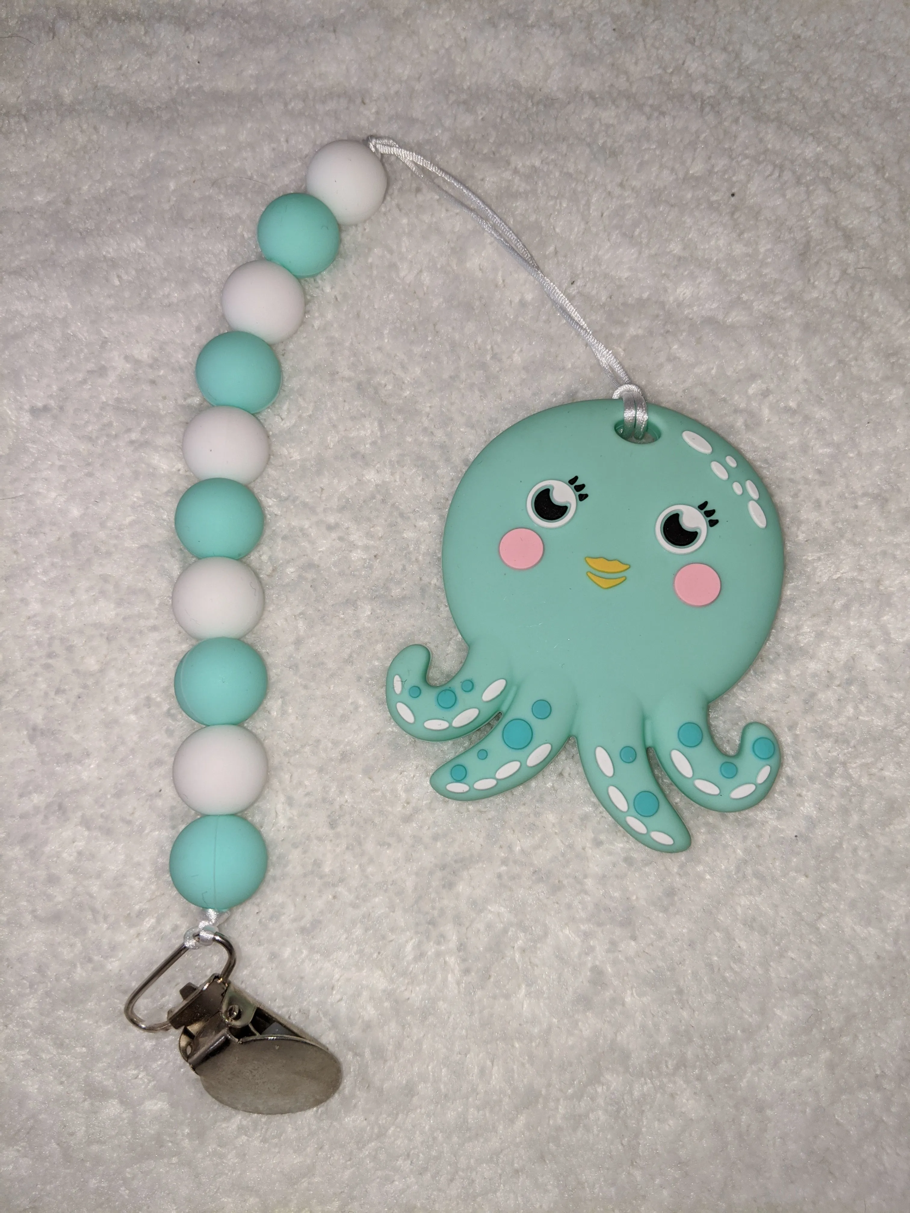 Ocean Octopus Silicone Teether Chewing Toy Pacifier Clip