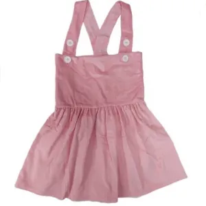 Peach Pink Corduroy Suspender Skirt Dress