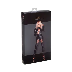 Powerwetlook Overall With Tulle Inserts And 3-way Zipper X Large