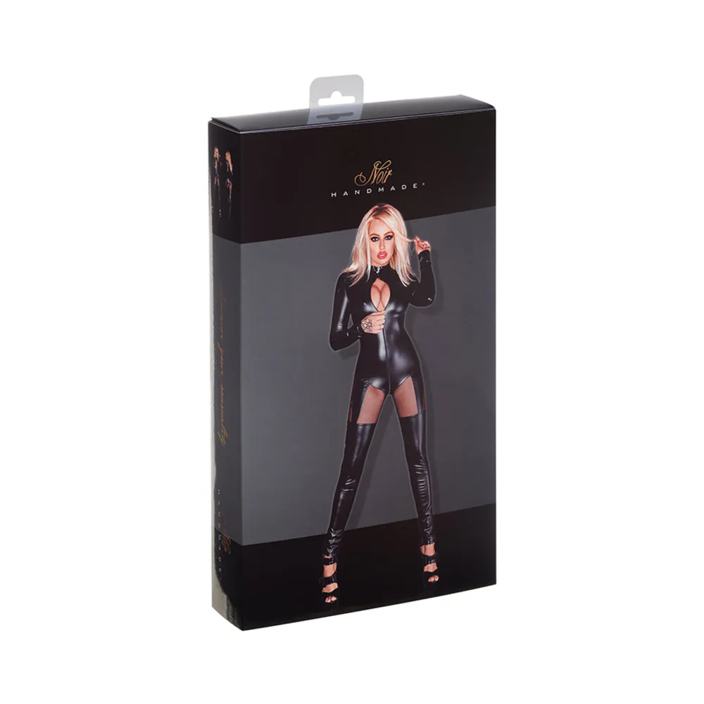 Powerwetlook Overall With Tulle Inserts And 3-way Zipper X Large
