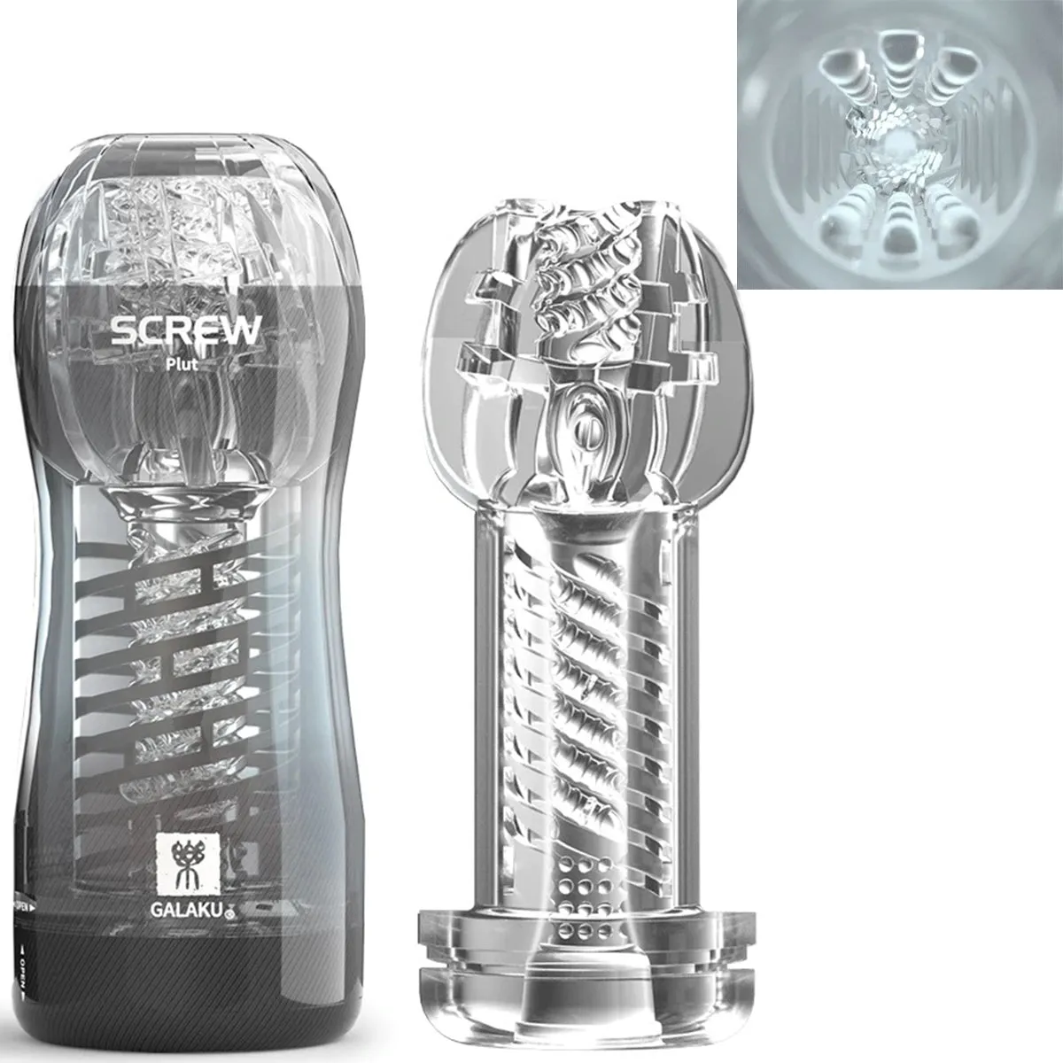 Screw III Pluto Male Masturbator Spinning Stroker Pocket Pussy Cup