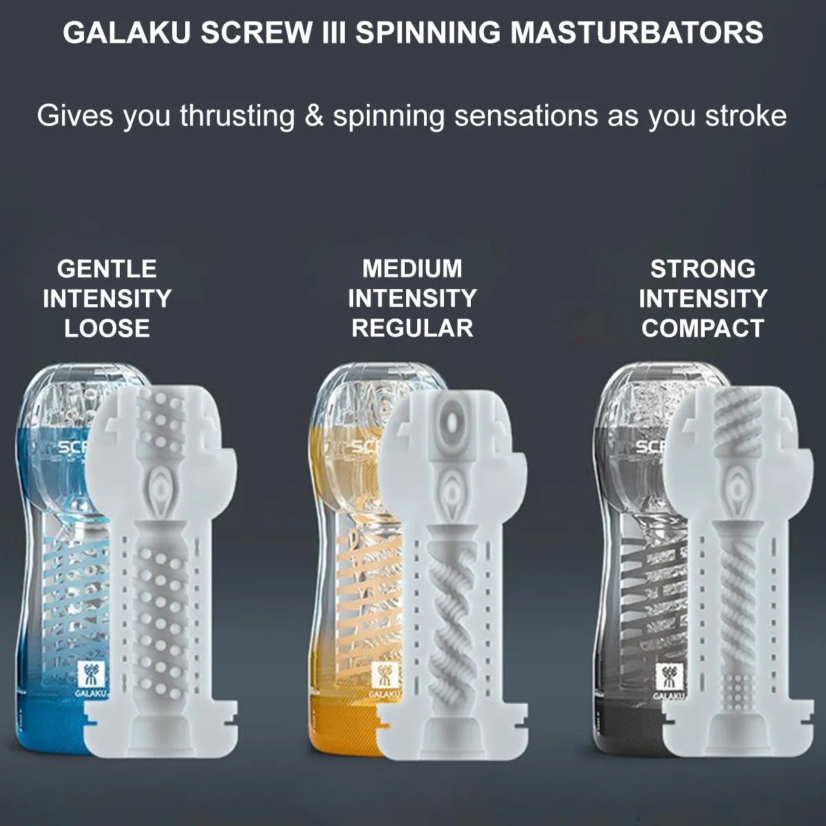 Screw III Pluto Male Masturbator Spinning Stroker Pocket Pussy Cup