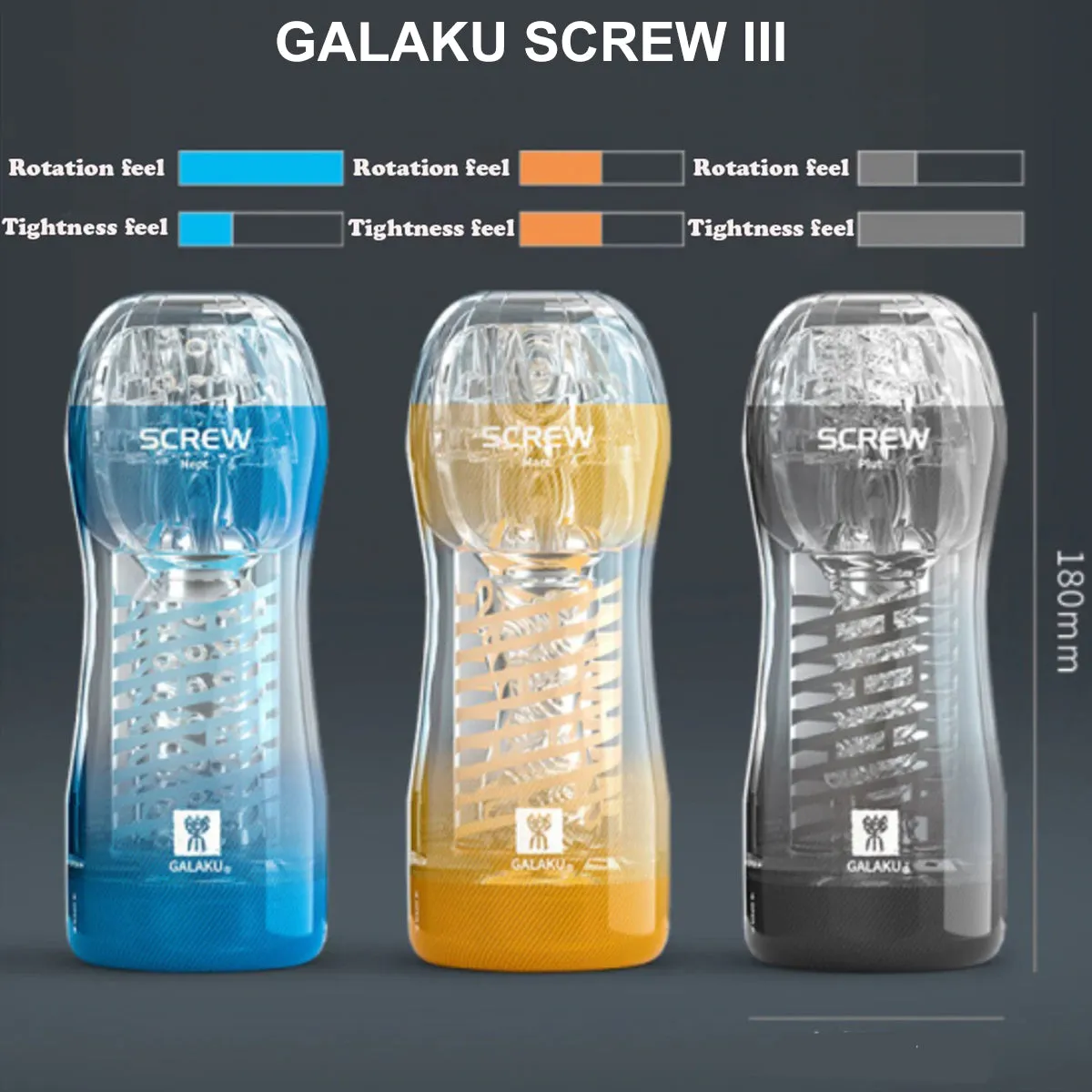 Screw III Pluto Male Masturbator Spinning Stroker Pocket Pussy Cup
