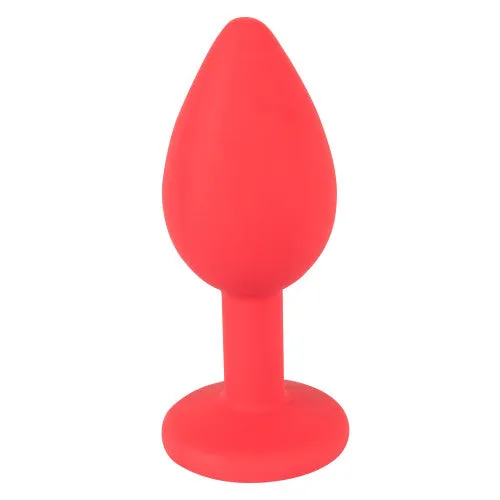 Silicone Jewel Red anal plug Small