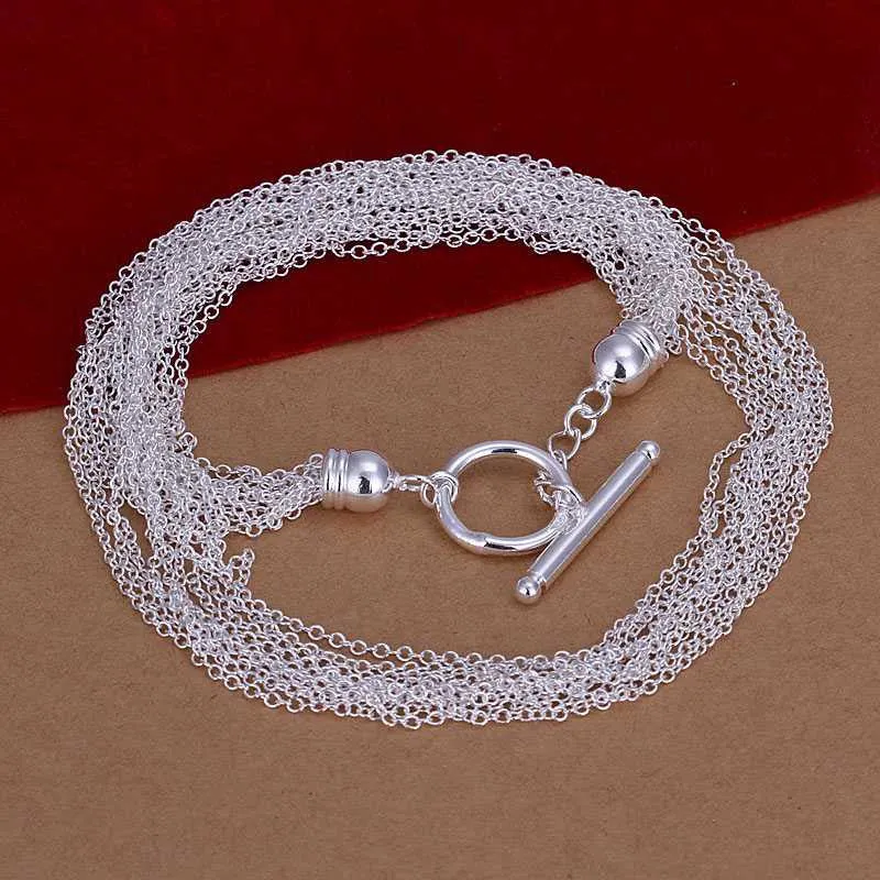 silver plated Chain 1 Line TO Necklaces Pendants Men jewelry 232 ELY