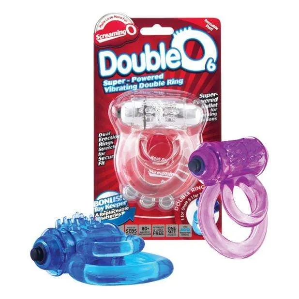 TheScreamingO - Double O 6 Super Powered Vibrating Cock Ring (Blue)